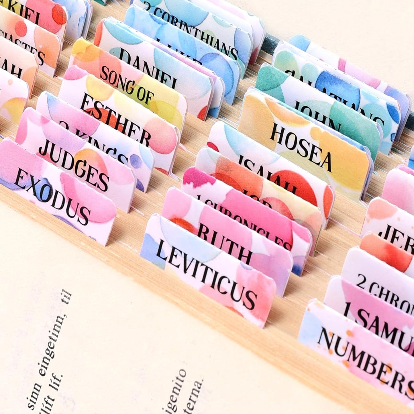 Bible Tabs for Women, 66 Large Print Laminated Bibles Chapters Index Tabs and 39 Blank Dividers Sticky Labels, Cute Beauty Bubble Bible Study Supplies, Journaling Accessories, Christian Gifts for Men