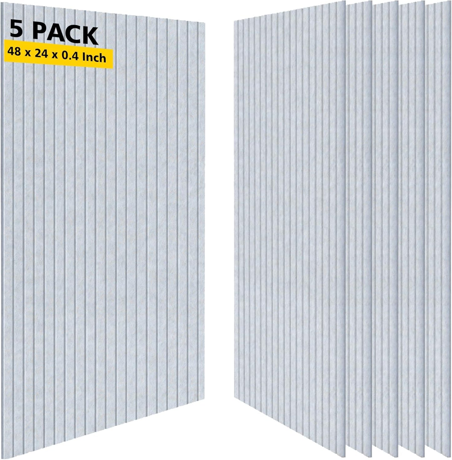 Acoustic Panels,5 Pack Sound Panels,48"x24"x0.4" Soundproof Wall Panels,High-Density Large Acoustic Panels,Decorative Sound Dampening Panels,Light Camel