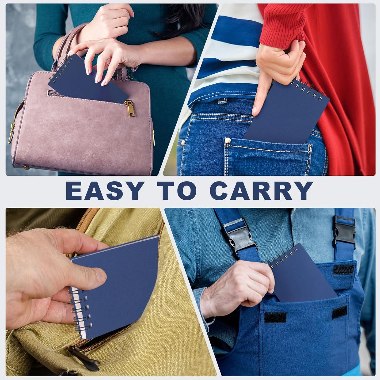 Tenceur 6 Pcs Pocket Notebook Bulk Small 3x5 Inch Spiral Notepads Mini Top Bound Notebook with Lined 120 Pages Ruled Memo Pads for Office College Nurse Essentials Back to School Gift (Blue)