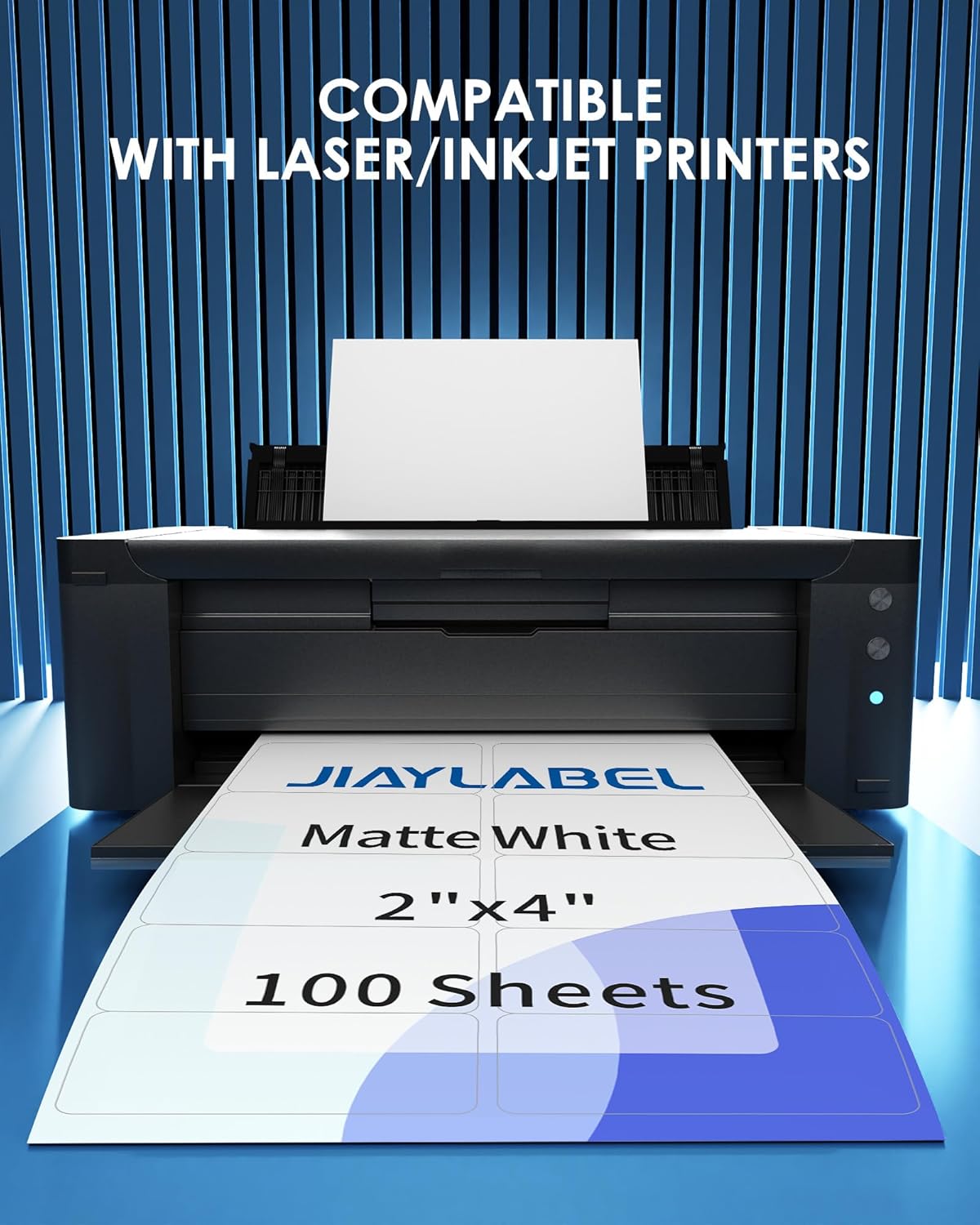 Shipping Label Address Mailing Stickers 2”x4” 100 Sheets Paper for Inkjet Laser Printer Printable Name Tags Printing Labeling to Write on Envelopes File Folder Blank Matte White 8.5 x 11 Letter Size