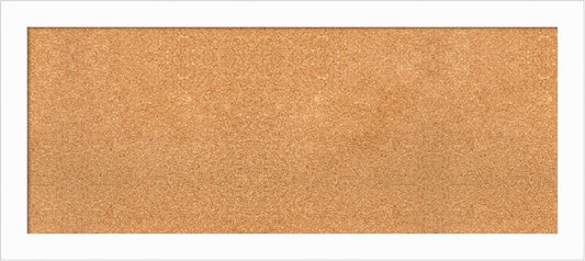 Amanti Art Natural Cork Board for Wall, 19x43 Vision Board with White Frame, Large Corkboard Office Decor for Home Organization, Casual Corkboard Pinboard to Display Items for Home Organization in