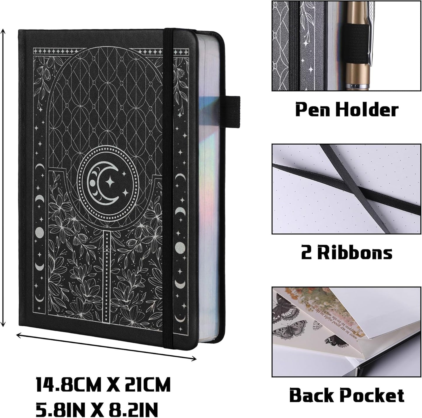 TIEFOSSI Bullet Dotted Journal Notebook, 160gsm 256 Numbered Thick Paper, A5 Hardcover Dotted Grid Diary for Women Men Work Writing, Bullet Dot Journaling, Drawing, 5.8 x 8.3 in