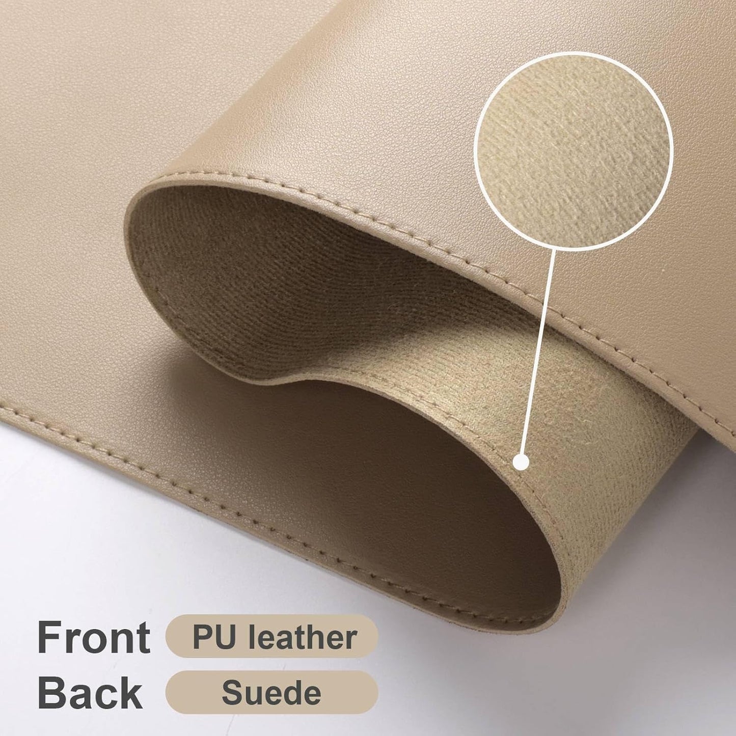 DAWNTREES Desk Mat Protector,PU Leather Desk Pad,Non Slip, Large Mouse Pad and Keyboard Mat, Waterproof Writing Pad for Office and Home (Beige,39.4''x19.7'')