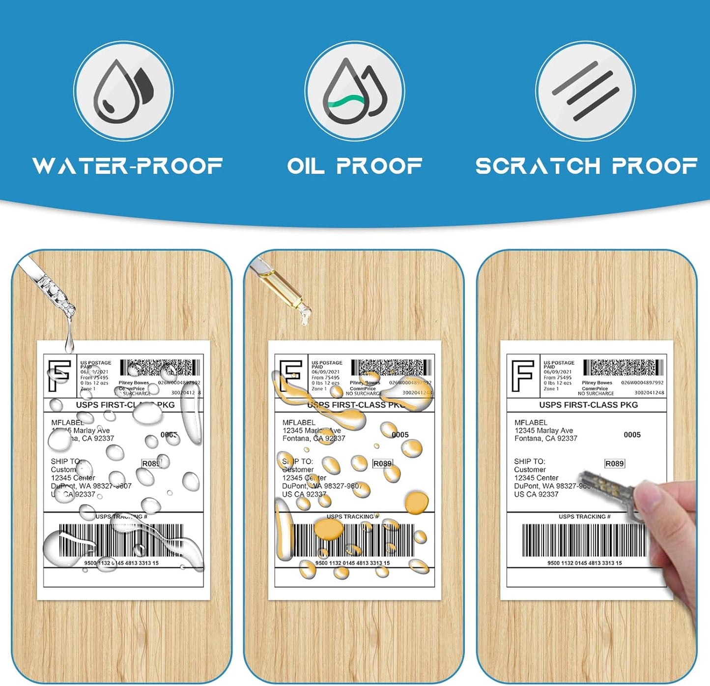 MFLABEL 10 Rolls 4x6 Direct Thermal Blank Shipping Labels for Thermal Printer Shipping Labels with Perforated