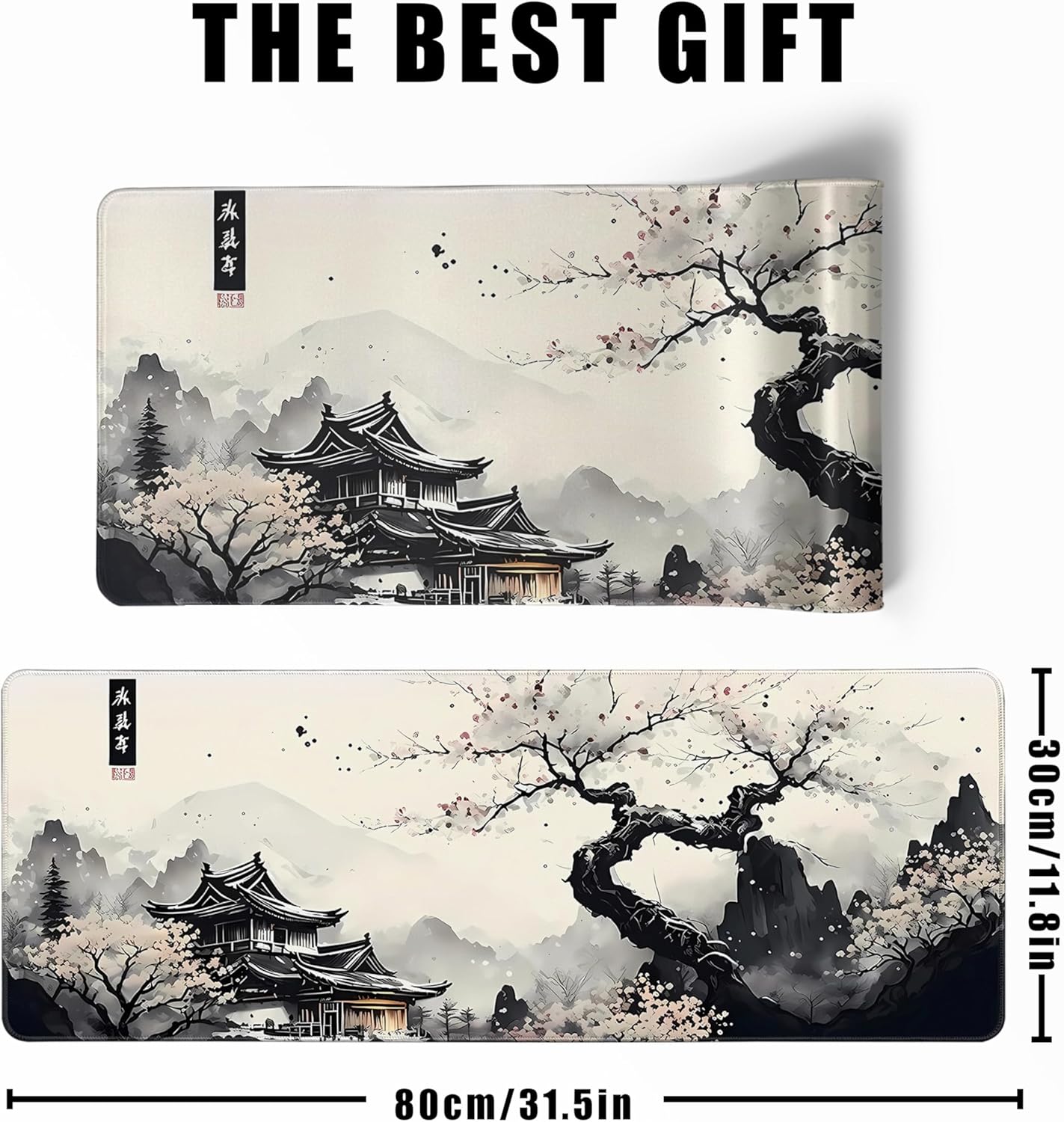 Japanese Desk Mat Cherry Blossom Large Mouse Pad Gaming Mousepad Extended XL Keyboard Mat Computer Laptop Mouse Desktop Mat 31.5 X 11.8 Desk Decor