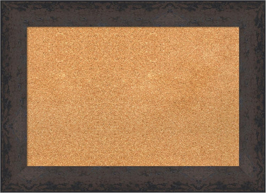 Amanti Art Natural Cork Board for Wall, 21x29 Vision Board with Black Wood Frame, Medium Corkboard Office Decor for Home Organization, Modern Corkboard Pinboard to Display Items for Home Organization