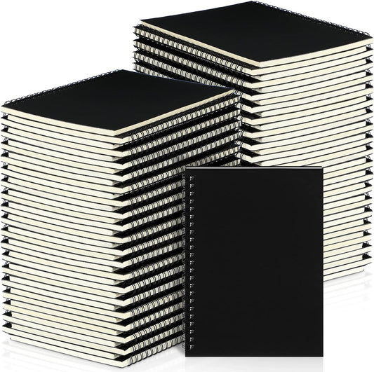 Yahenda Spiral Notebook Bulk A5 Journal Lined 8.3'' x 5.5'' Writing Composition Paper Small Notepad Subject Notebook for Students Office Business Back to School Supplies(Black,54 Pcs)