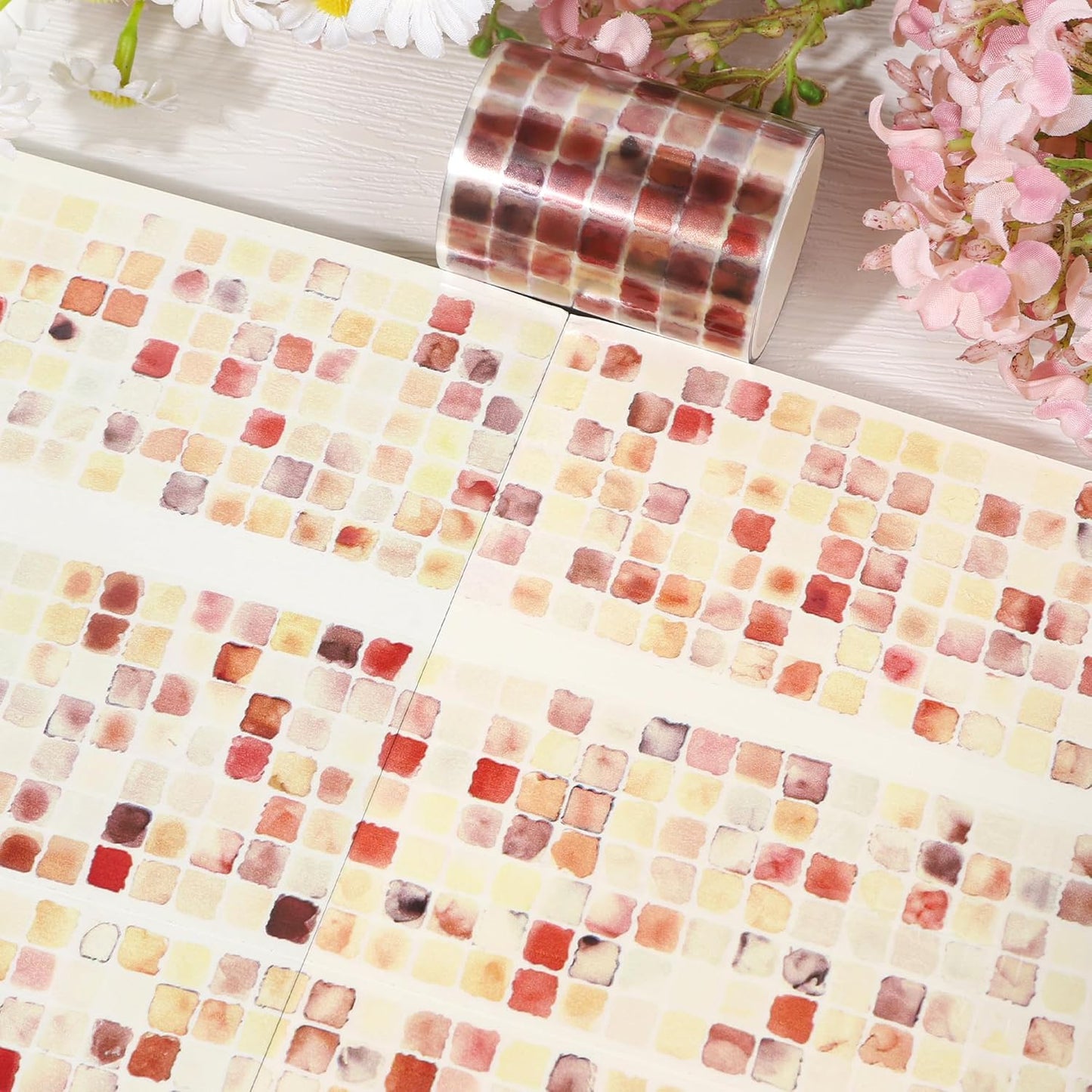 Brown PET Tape for Journal Scrapbooking - Sea Coral Beach PET Tapes Stickers for Crafts Journaling Scrapbook DIY Art Craft Gift Wrapping Supplies