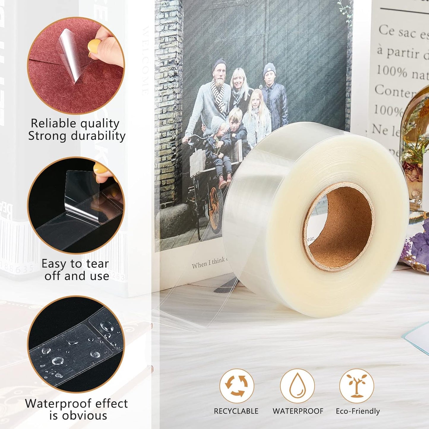 Zonon 5000 Pcs Clear Labels Label Protector Clear Stickers Wafer Seals Waterproof Labels for Protecting Barcodes, Numbers and Stickers (3.15 x 1.18 Inch,Rectangle)