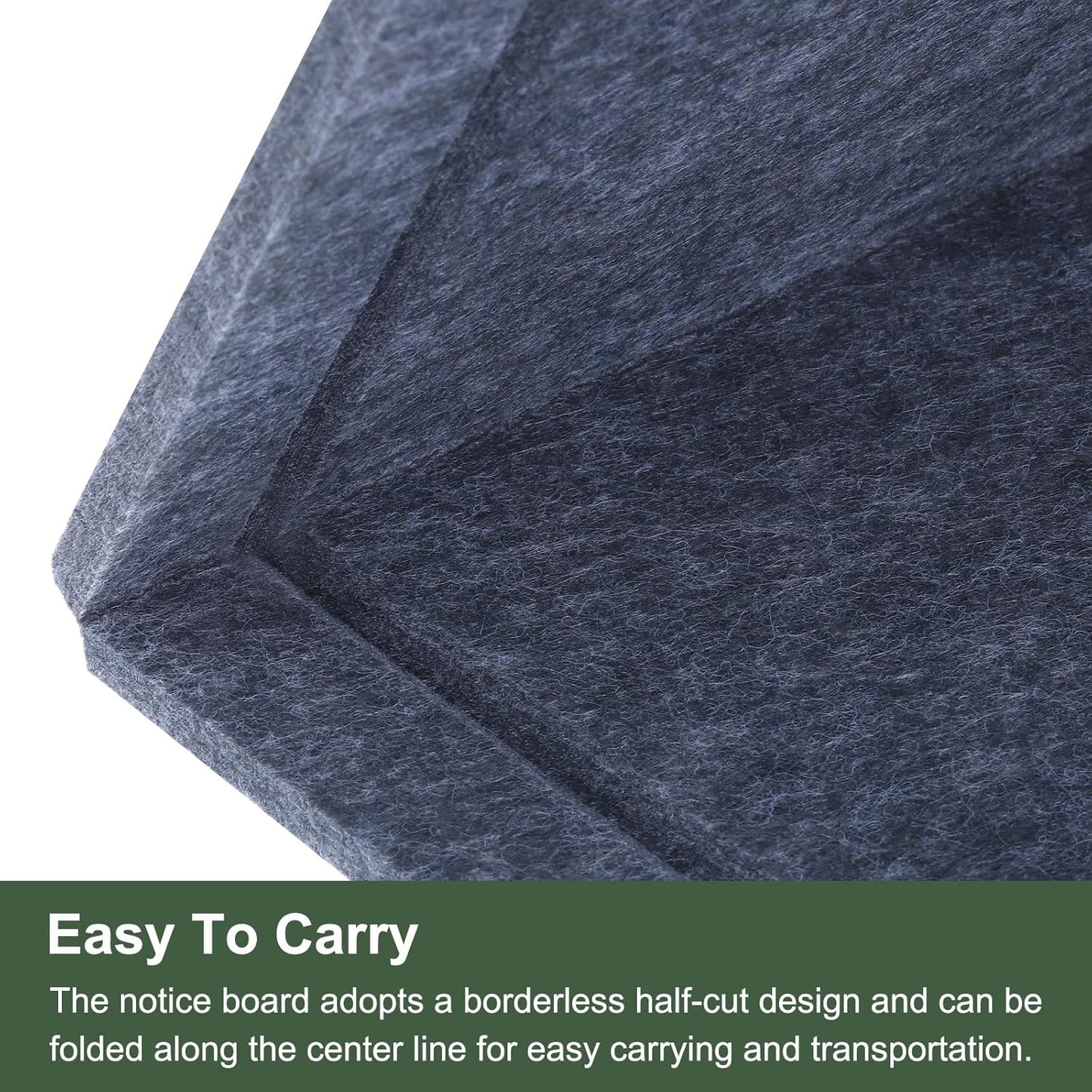 YOKIVE Felt Bulletin Board, 48 x 36 -Inch Foldable Decorative Pin Board Self Adhesive Felt Cork Board with 20 Pushpins, Great for Wall, Photo Display, Paste Note, Schedule(Gray)