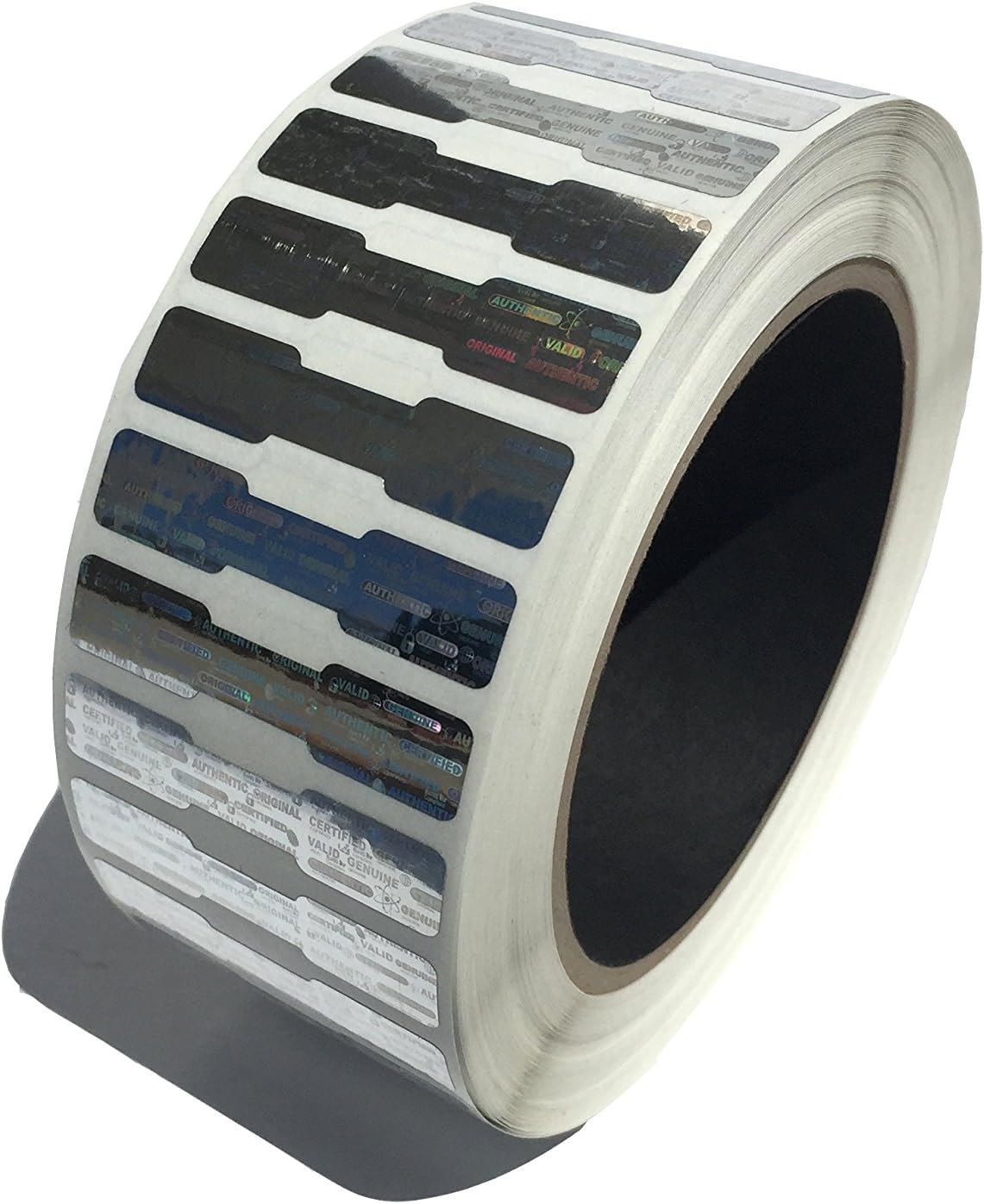 2,000 Silver Dog Bone Hologram Sticker TamperMax Tamper Evident Security Label Holographic Seal Sticker, Size 1.75" x 0.375" (44mm x 9mm).