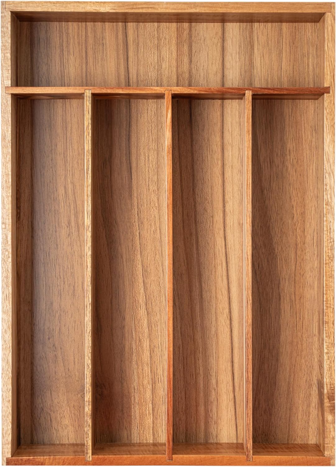 Silverware Organizer Acacia Kitchen Drawer Organizer Utensil Organizer Silverware Holder Cutlery Organizer in drawer Flatware Organizer Tray (Acacia 5 Slots)