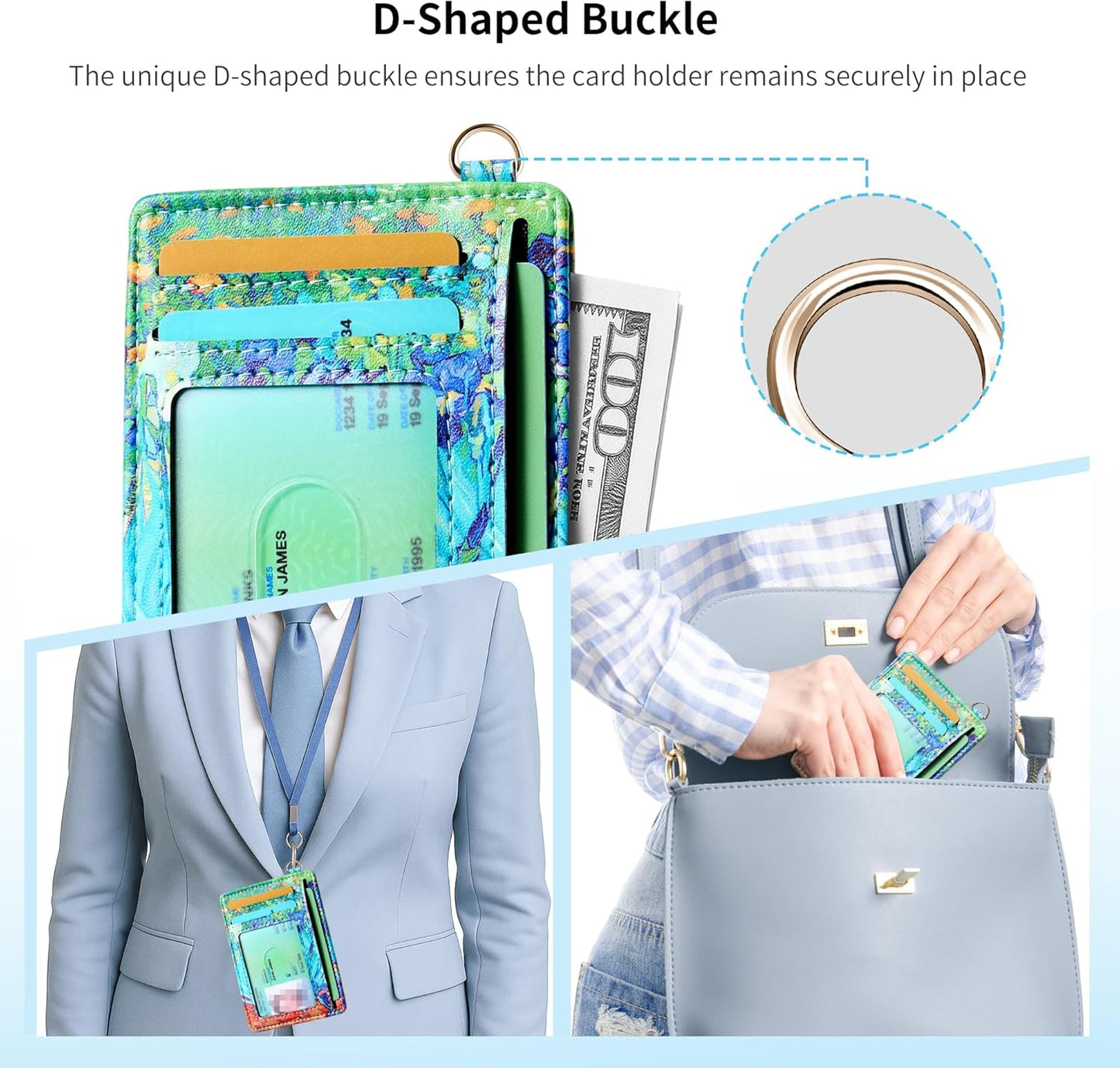 Mayski Slim Wallet, Credit Card Holder for Women, Minimalist Front Pocket RFID Blocking Card Cases, Small Wallet Women Men(Lrises)