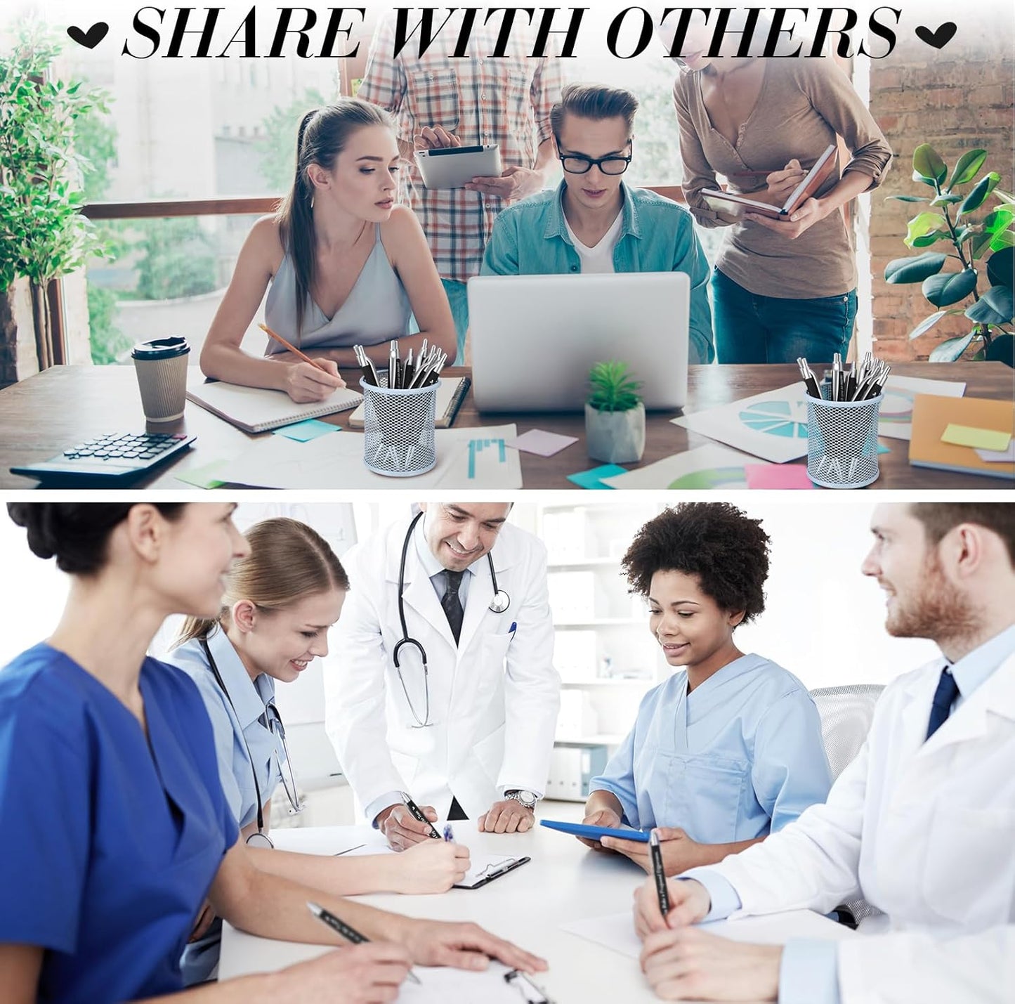 Yeaqee 100 Pcs Inspirational Pens Employee Appreciation Back to School Gifts Motivational Thank You Metal Greeting Quote Ballpoint Pen for Coworker Teacher(Black,Positive)