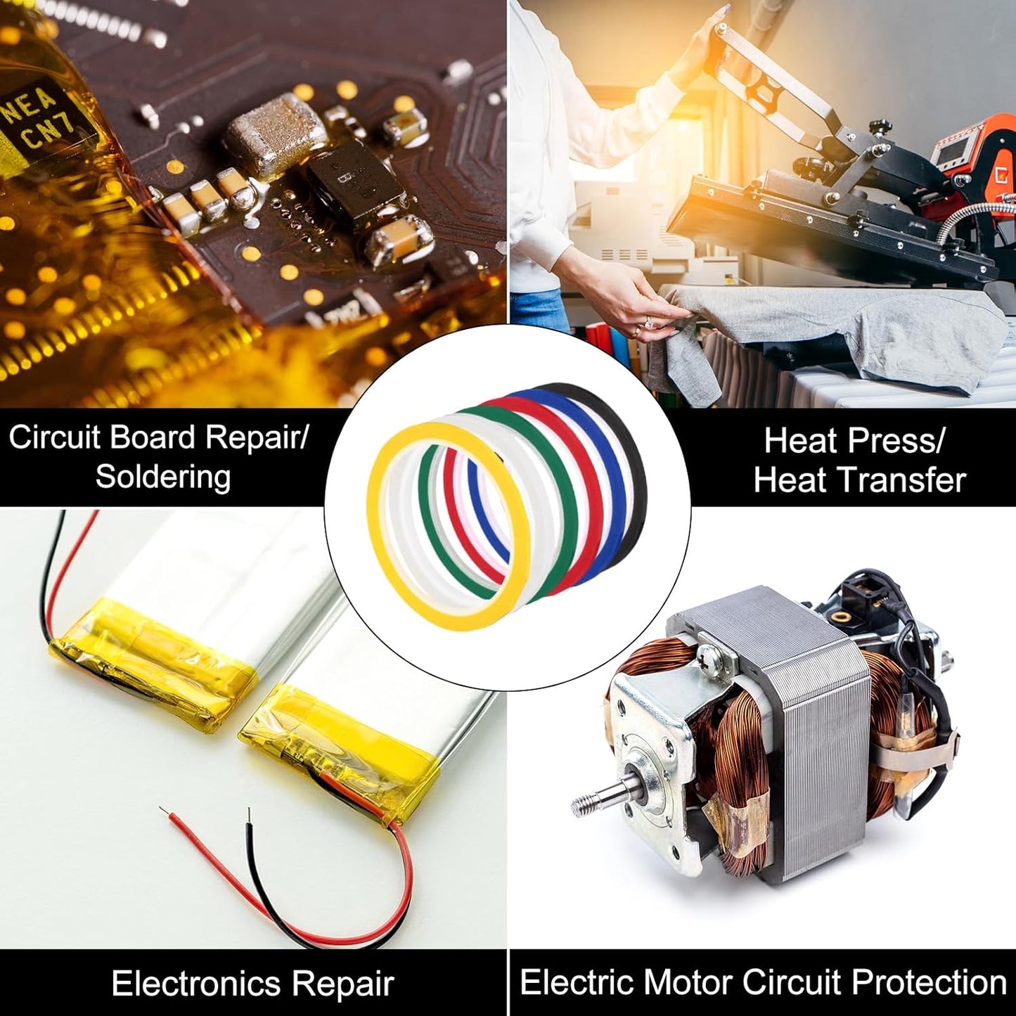 uxcell 5pcs 1/8" x 36 Yard Graphic Tape Whiteboard Grid Marking Tape Pinstripe Chart Line, Blue