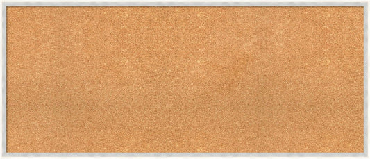 Amanti Art Natural Cork Board for Wall, 21x49 Vision Board with White Frame, Oversize Corkboard Office Decor for Home Organization, Modern Corkboard Pinboard to Display Items for Home Organization in