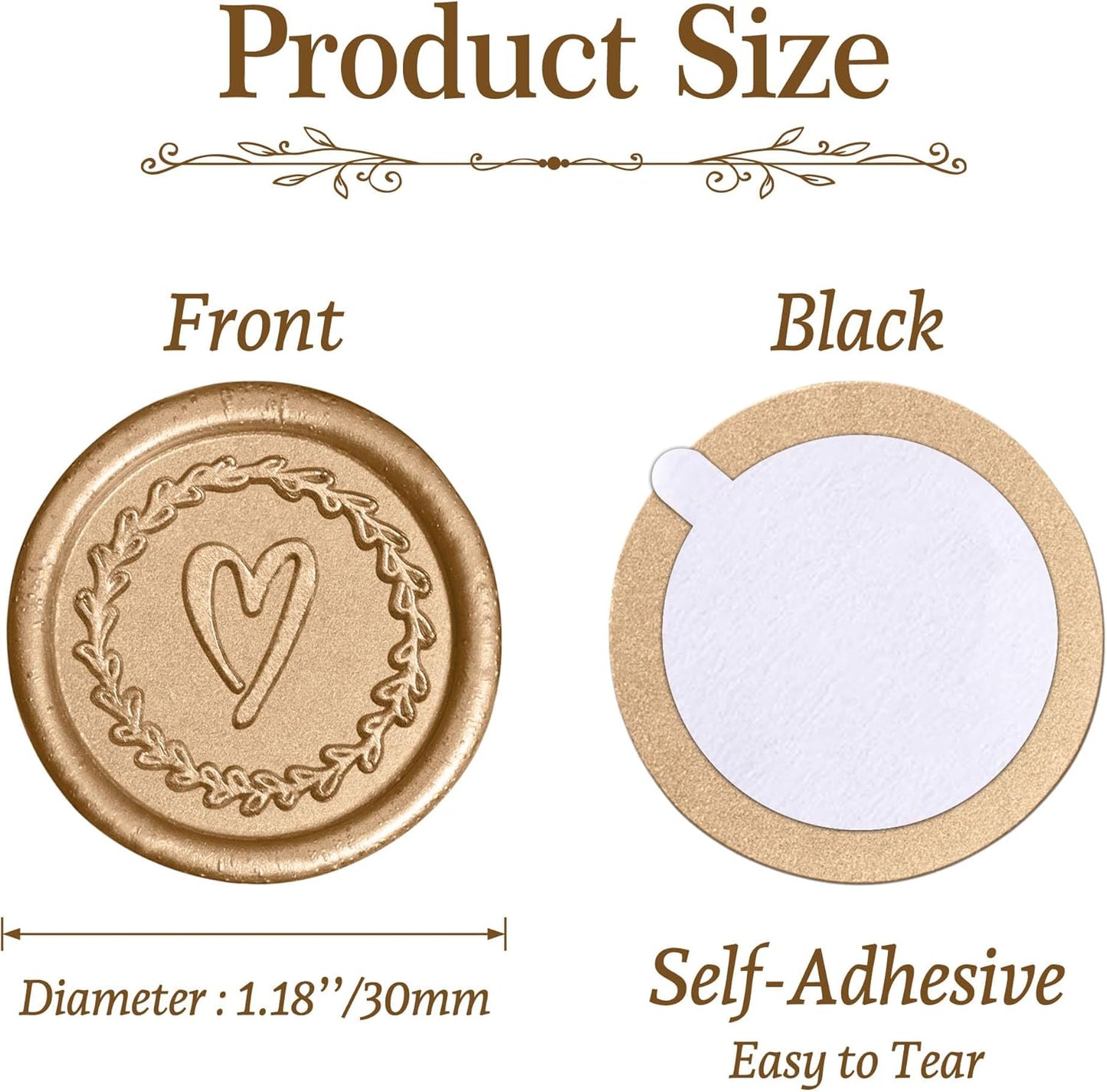 25 Pcs Handmade Wax Seal Stickers, Wedding Invitation Envelope Seal Stickers, Perfect for Invitation, Christmas, Gift Wrapping(Heart Style, Light Gold Wax)