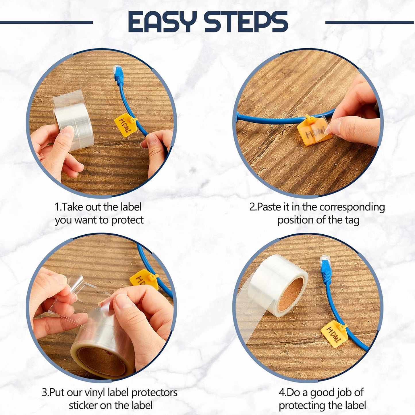 500 Pieces Label Protector Clear Labels Wafer Seals Waterproof 0.59 x 0.98 Inch Back to School Clear Covers for Protecting Barcodes, Numbers and Stickers