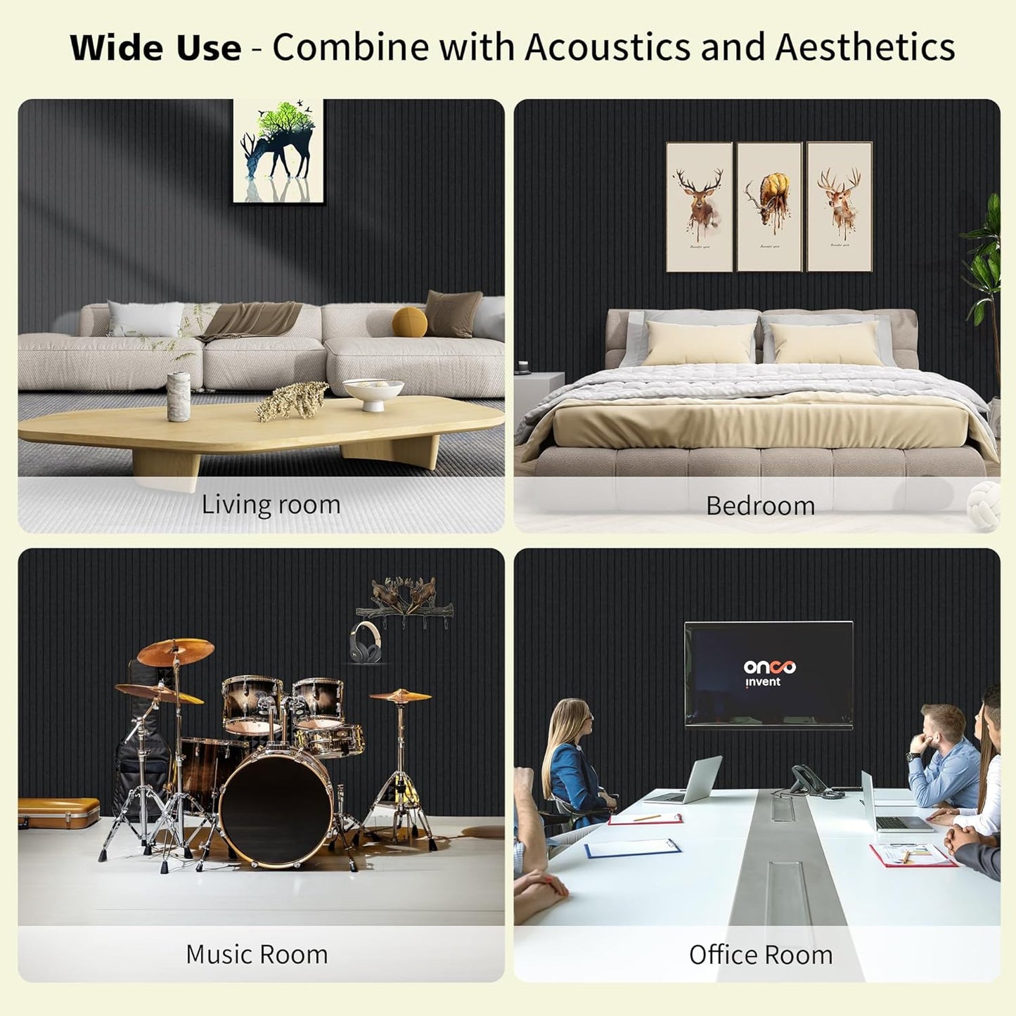 Acoustic Panels,10 Pack Sound Panels Noise Reducing for Walls,48"x24"x0.4" Soundproof Wall Panels,High-Density Acoustic Wall Panels,Decorative Wall Sound Absorbing Panel,Black