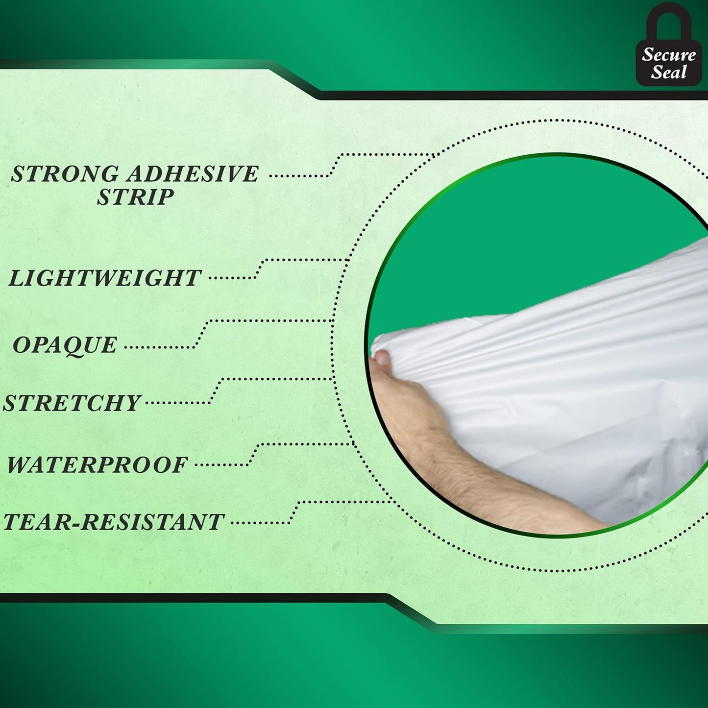 1000 Pack Secure Seal White Poly Mailers - 14.5x19 Safe Shipping Bags - E-Commerce Self Sealing 2 Mil Poly Envelopes