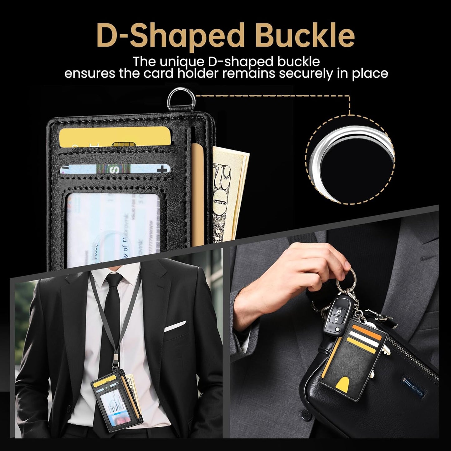 Mayski Slim Wallet, Credit Card Holder for Women, Minimalist Front Pocket RFID Blocking Card Cases, Small Wallet Women Men(Oiled Wax Black)