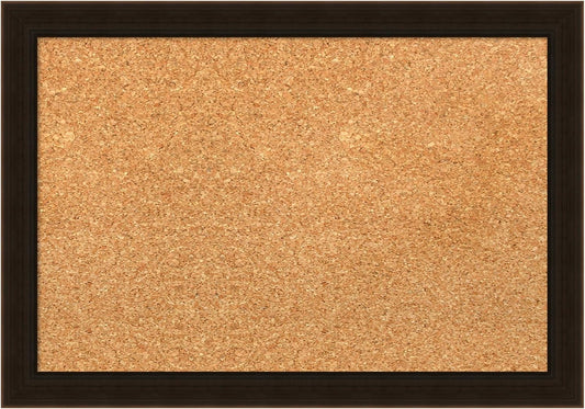 Amanti Art Natural Cork Board for Wall, 14x20 Vision Board with Brown Wood Frame, Small Corkboard Office Decor for Home Organization, Country Rustic Corkboard Pinboard to Display Items for Home