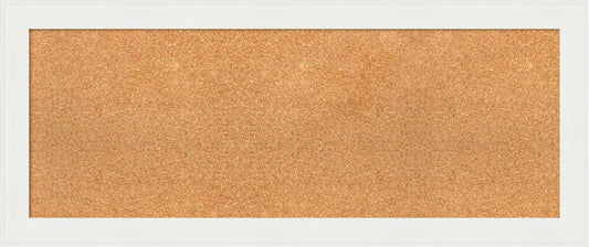 Amanti Art Natural Cork Board for Wall, 17x41 Vision Board with White Frame, Medium Corkboard Office Decor for Home Organization, Casual Corkboard Pinboard to Display Items for Home Organization in