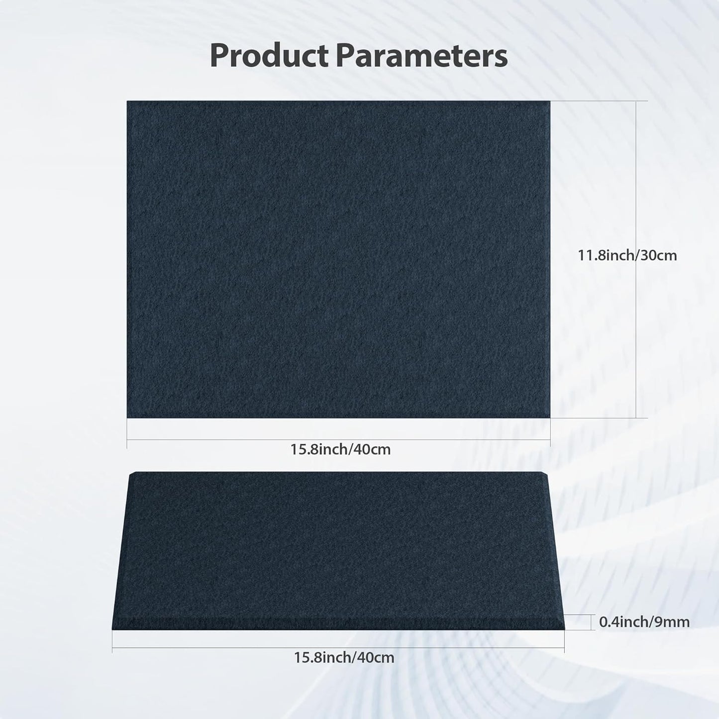 12 Pack Acoustic Panels Self Adhesive Sound Proof Foam, High Density Sound Acoustic Panel, 16X12X0.4 Inch 4:3 Rectangle Panels in Home, Office, Reccording Room, Studio,More(Dark Blue)