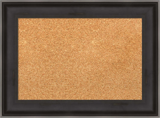 Amanti Art Natural Cork Board for Wall, 16x22 Vision Board with Black Wood Frame, Small Corkboard Office Decor for Home Organization, Casual Corkboard Pinboard to Display Items for Home Organization