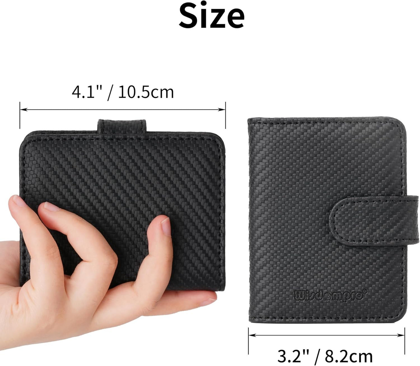 Wisdompro Credit Card Holder, Slim Leather RFID Blocking Wallet Debit Card Protector Organizer Case (20 Card & 7 Memory Card Slots)-Vertical Microfiber Black