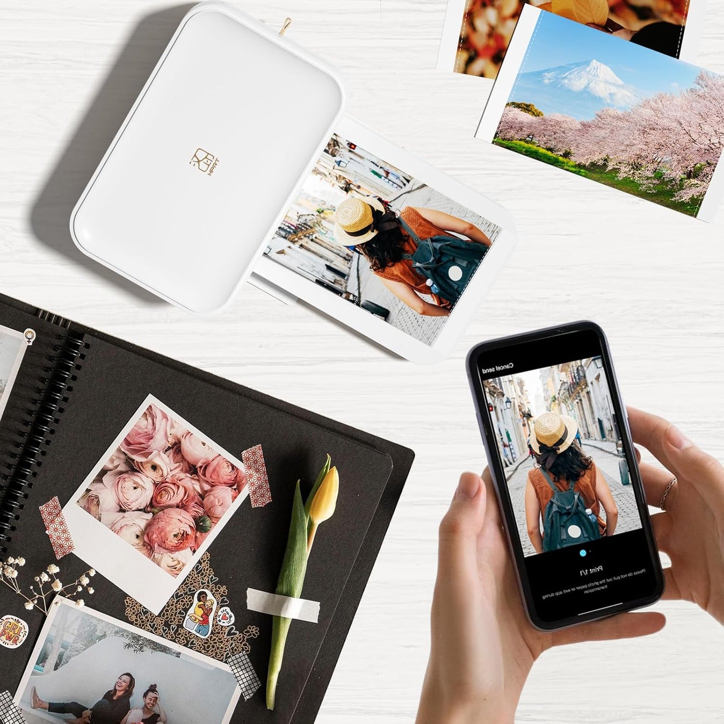 HPRT Photo Printer 4x6 with 108 Sheet Photo Paper& 2 Ribbon, Instant Picture Printer for iPhone, Smartphone, Thermal Dye Sublimation, WI-Fi Connnecting, Home Use, White