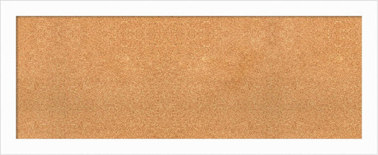 Amanti Art Natural Cork Board for Wall, 19x47 Vision Board with White Frame, Oversize Corkboard Office Decor for Home Organization, Casual Corkboard Pinboard to Display Items for Home Organization in