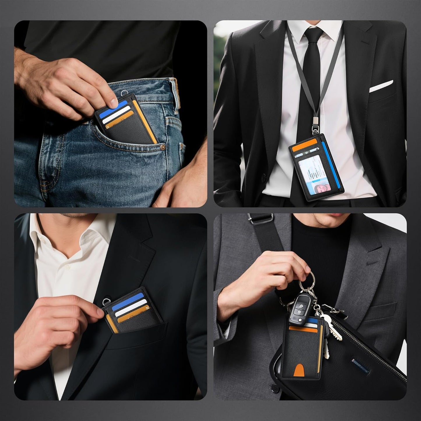 Mayski Slim Wallet, Credit Card Holder for Women, Minimalist Front Pocket RFID Blocking Card Cases, Small Wallet Women Men(Cross Black)