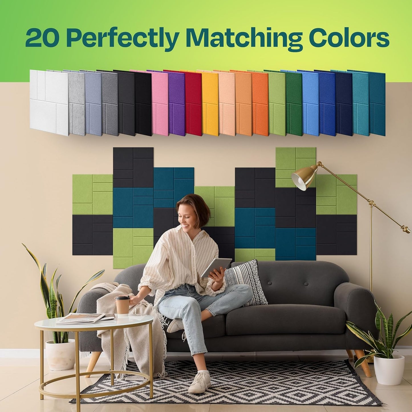 Acoustic Panels 12-Pack Soundproof Wall Panels 12"x12"x0.4" Decorative Sound Dampening for your Home, Office, Studio, Bedroom & More with Unique GridFrame Carving [Dark Gray]