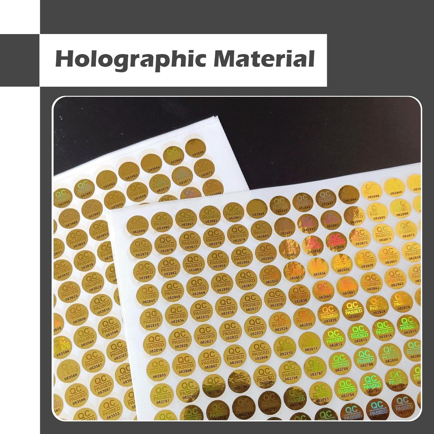 2300pcs QC Passed Tamper Proof Hologram Stickers High Security Labels Warranty Void Seal with Unique Serial Number (0.4 inch,Gold)