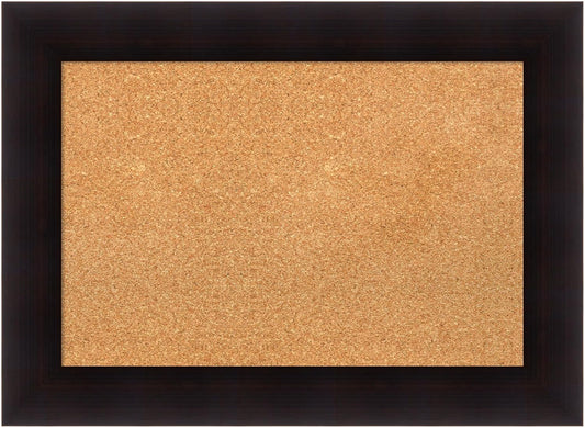 Amanti Art Natural Cork Board for Wall, 22x30 Vision Board with Brown Wood Frame, Medium Corkboard Office Decor for Home Organization, Country Rustic Corkboard Pinboard to Display Items for Home