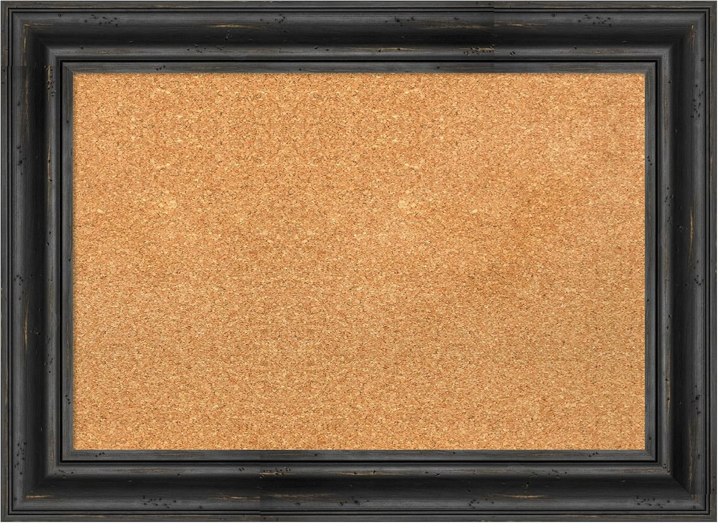 Amanti Art Natural Cork Board for Wall, 21x29 Vision Board with Black Wood Frame, Medium Corkboard Office Decor for Home Organization, Country Rustic Corkboard Pinboard to Display Items for Home