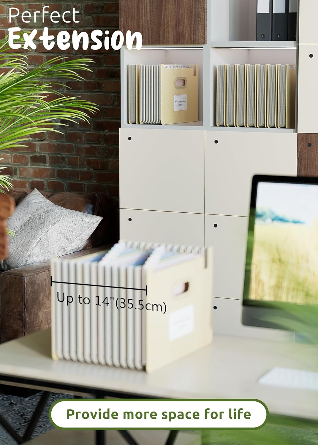 Accordion File Organizer, 12 Pockets Wheat Straw Expanding File Folders, Upright&Open Top, Monthly Bill Receipt Organizer, 100% BPA Free, Return to Nature, Healthy Living, Letter/A4 Size-Wheat Yellow