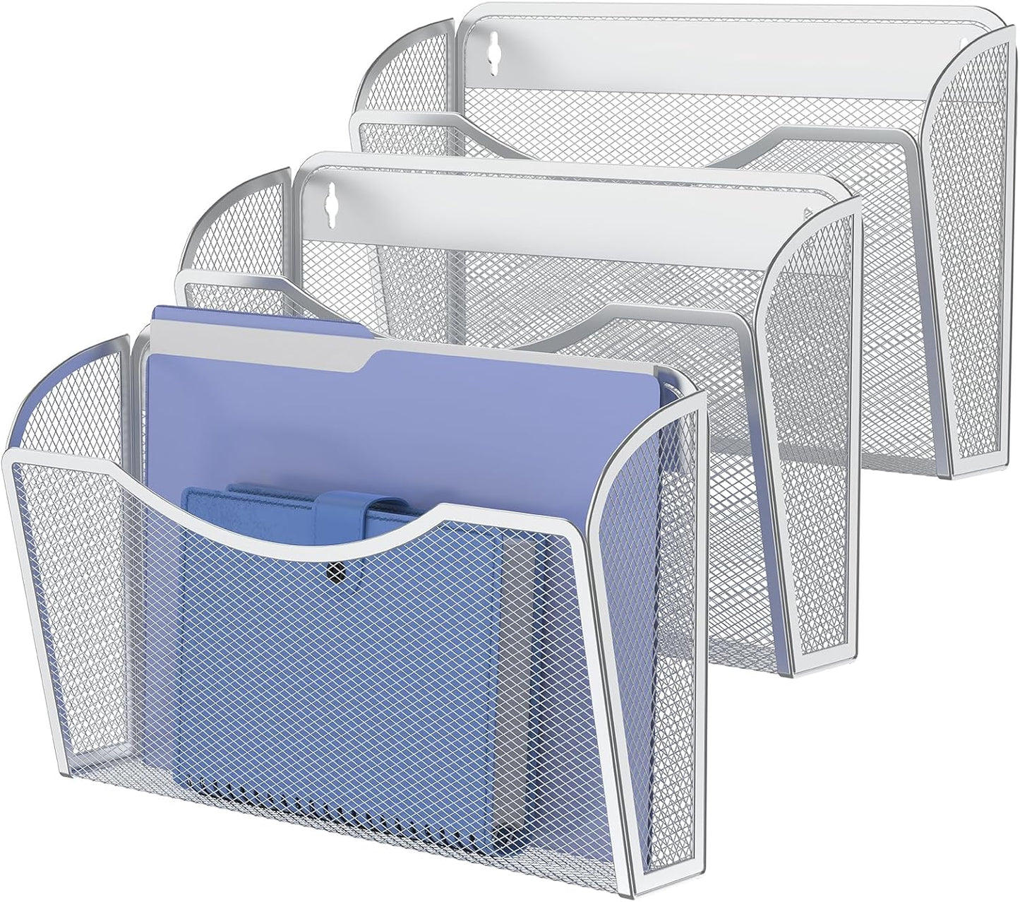 Wall File Organizer,Hanging Wall Mounted File Folder Binder Holder Mail Organizer for Office,Home and School Supplies