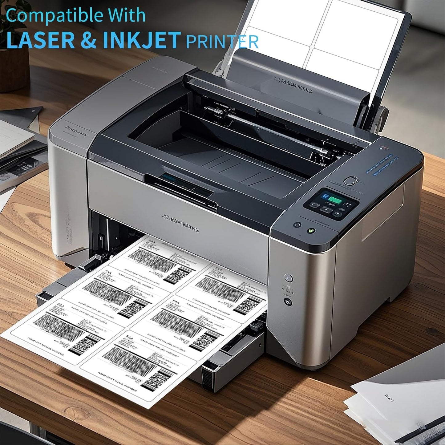 FungLam Printable Sticker Paper, 3-1/3" x 4" Shipping Address Labels 180 Blank Mailing Labels for Laser & Inkjet Printers, 6 per Page Label Stickers, 30 Sheets