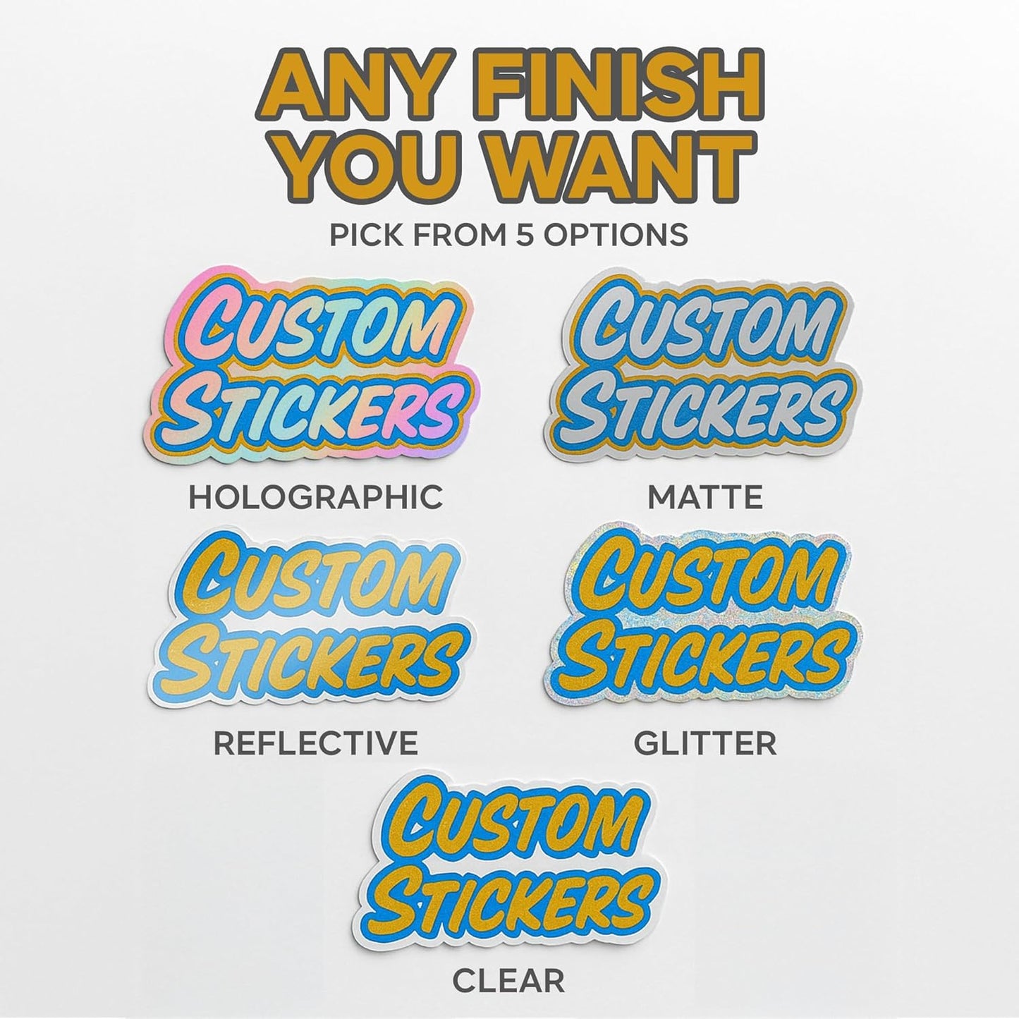 VulgrCo Personalized Custom Individually Die Cut Stickers Decals for Fun, Business, Weddings, Birthdays, Gifts Waterproof (Matte)