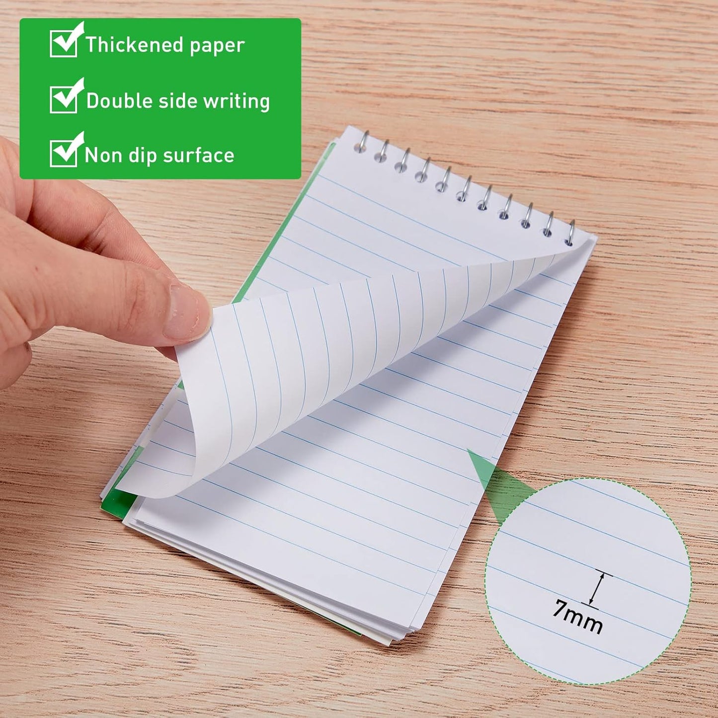 Thenshop 200 Pads Spiral Memo Bulk 3'' x 5'' Top Bound Memo Book 60 Sheets Small Mini Notebooks Lined Wire Bound Pocket Steno Book for Home, Office, School (Black,Green,Dark Blue,Red)