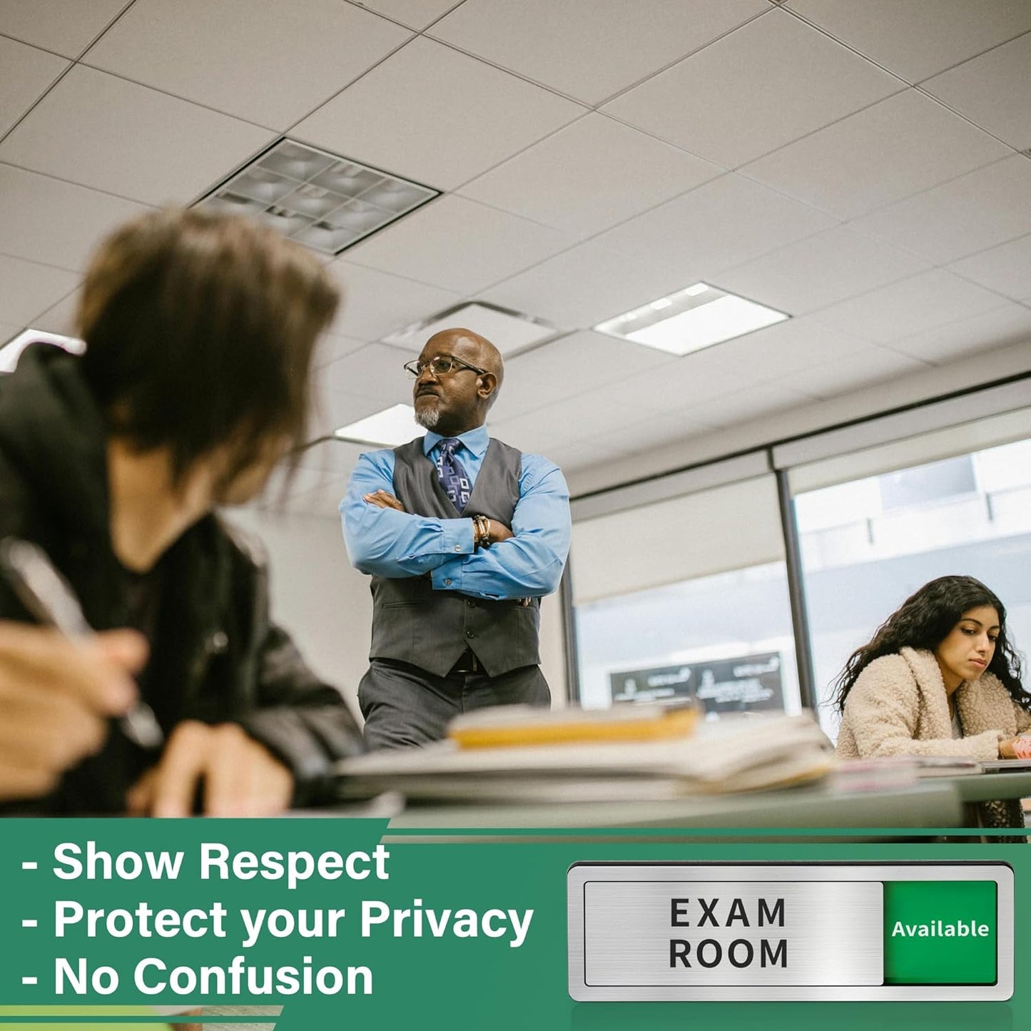 Exam Room Door Sign,Do Not Disturb- In Use/Available Slider Signs for Offices & Hospitals,Counseling Centers,In Session Door Sign for Therapists