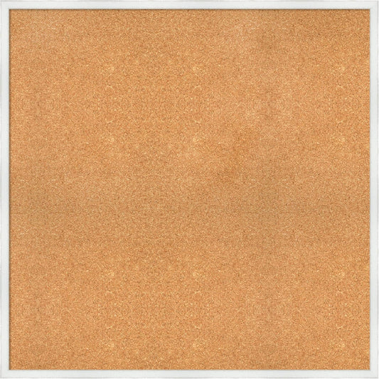 Amanti Art Natural Cork Board for Wall, 35x35 Vision Board with White Frame, Oversize Corkboard Office Decor for Home Organization, Country Rustic Corkboard Pinboard to Display Items for Home