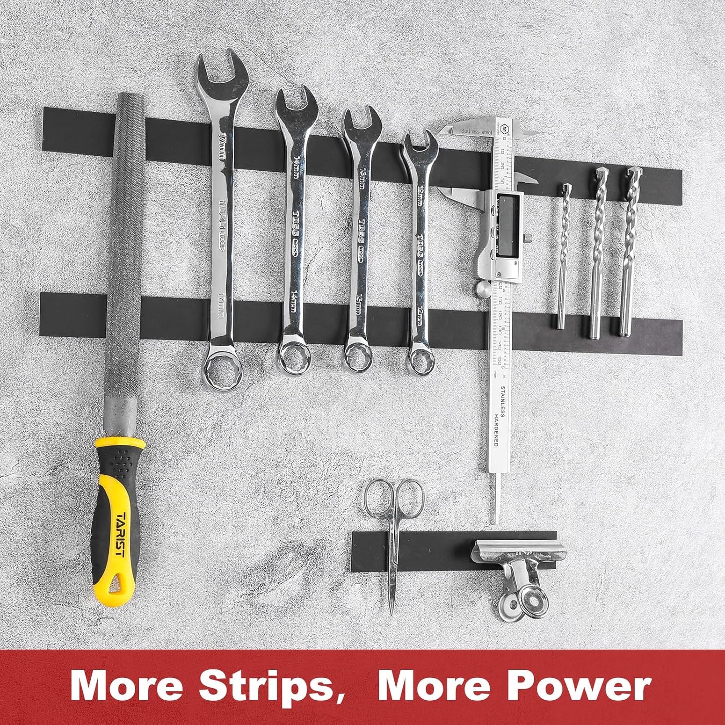 Thaibear Magnetic Strip, Flexible Magnetic Strips with Adhesive Backing (5 Pack, 12" x 1") Strong Sticky Magnetic Tape for Kitchen, Garden - Magnet Tape Strip Holder Strip for Wall