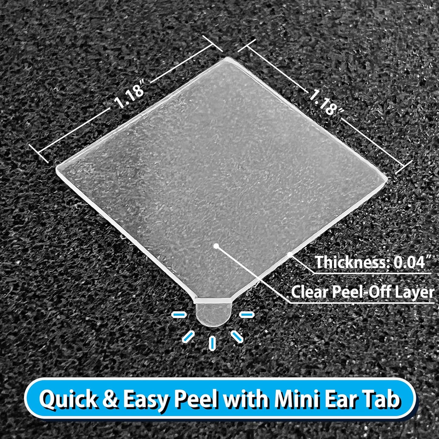 300 Pack Mini Ear Double-Sided Mounting Tape Square Heavy Duty Adhesive for Sound Proof Foam Panels, Wall Decor, Wall Art, Easy to Peel and No Residue