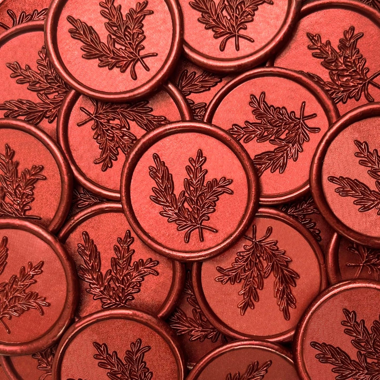 25Pcs Wax Seal Stickers Handmade Envelope Seals Self Adhesive Wax Stickers for Wedding Party Invitations, Envelope, Gift Wrap, Christmas(Rosemary Style, Red)