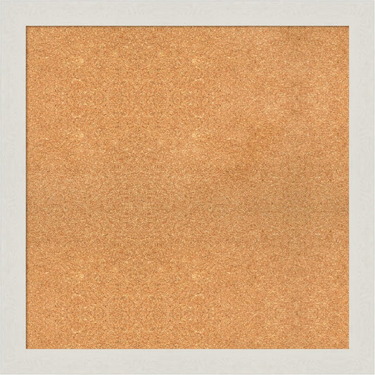 Amanti Art Natural Cork Board for Wall, 29x29 Vision Board with White Frame, Large Corkboard Office Decor for Home Organization, Country Rustic Corkboard Pinboard to Display Items for Home