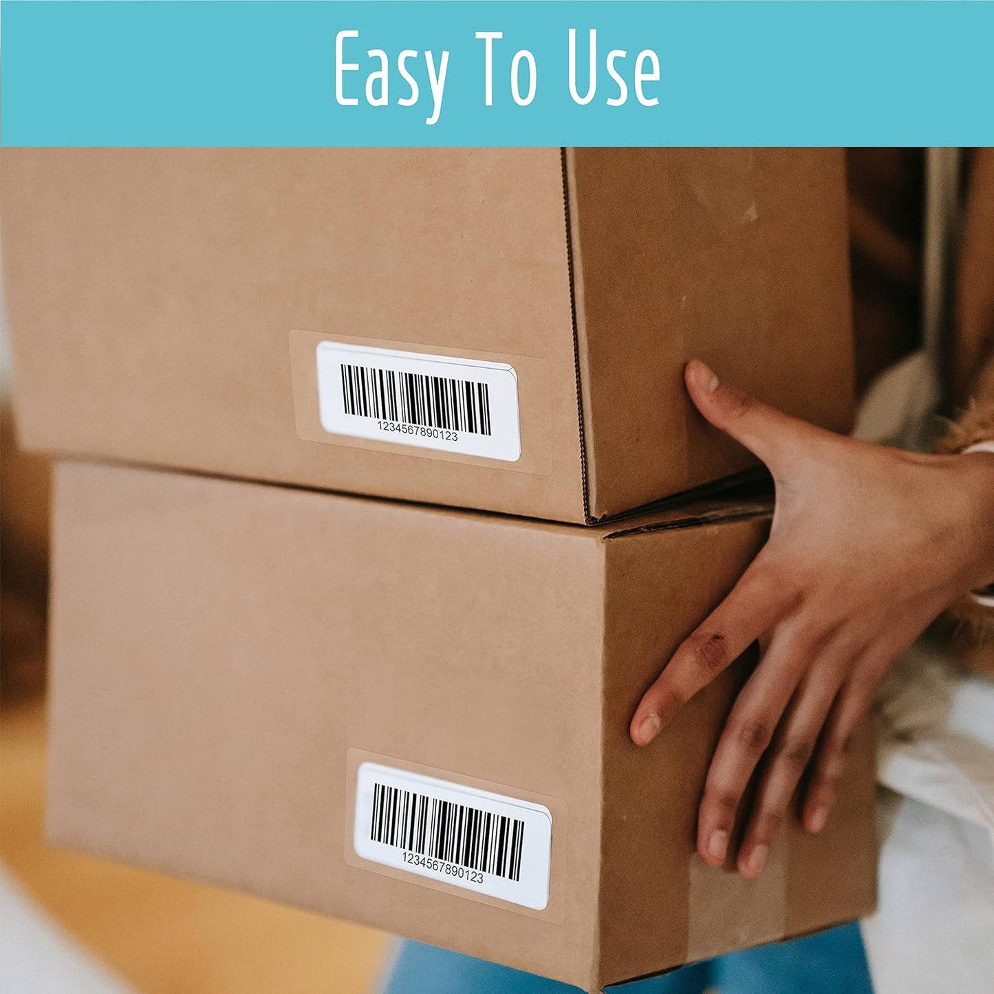 500 PCS Label Protectors, Transparent Waterproof Clear Wafer Seal Stickers for Protecting Package Envelope Mail Barcodes, Numbers and Stickers Mega Bundle with Perforation Line in Roll (3.5x1.2 inch)