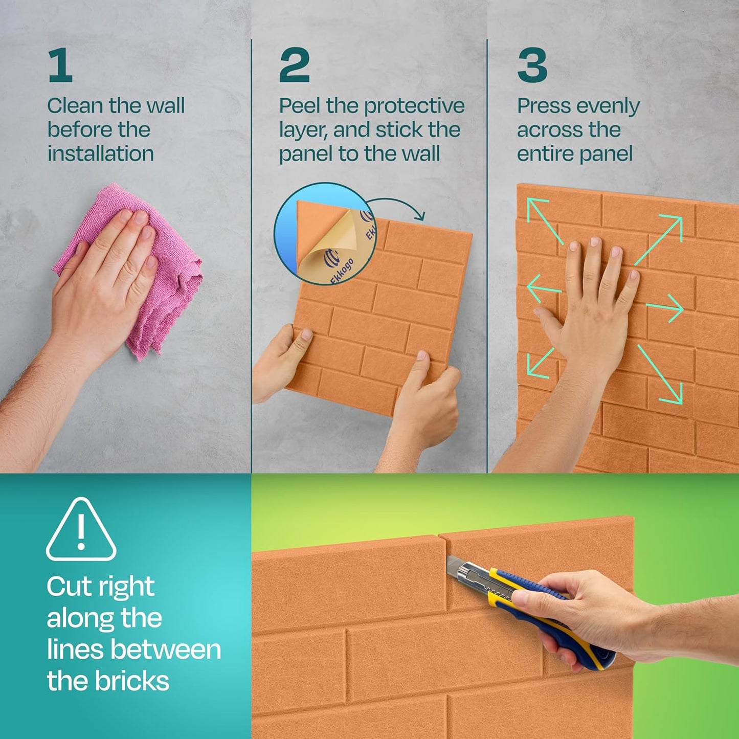 Acoustic Panels 18-Pack Soundproof Wall Panels 12"X12"X0.4" Brick Style Sound Panels Premium Sound Dampening Panels Easy Self Adhesive Installation - [70'S Orange]